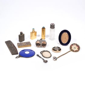 (13pc) STERLING & OTHER SMALL TABLE OBJECTS