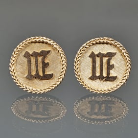 14K YELLOW GOLD 'M' CUFFLINKS