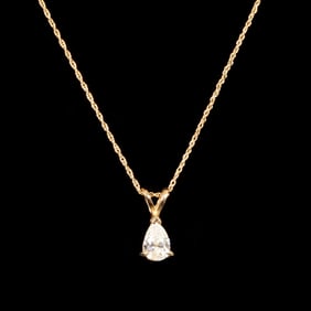 .60CT PEAR BRILLIANT DIAMOND NECKLACE