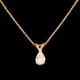 .55CT PEAR BRILLIAN PENDANT NECKLACE