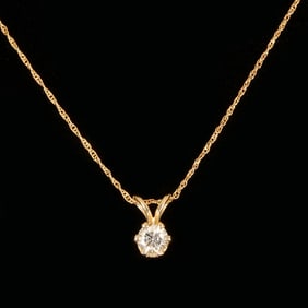 .30 ROUND BRILLIANT DIAMOND PENDANT NECKLACE