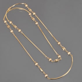 14K GOLD ITALIAN STATION NECKLACE