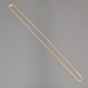 ITALIAN 14K GOLD GEOMETRIC SNAKE LINK NECKLACE