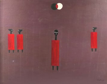 G. DUPLESSY HAITIAN ABSTRACT OIL PAINTING
