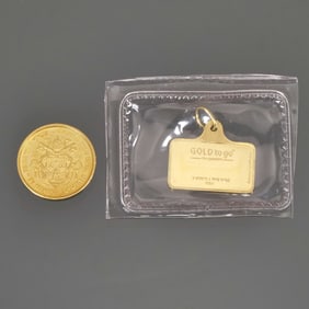 (2pc) INTERNATIONAL FINE GOLD MEDAL & PENDANT