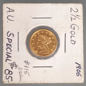 1906 US $2.5 DOLLAR GOLD COIN