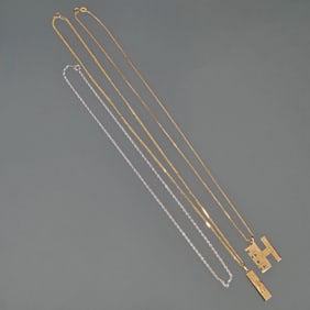 (3pc) 18K &14K GOLD NECKLACES