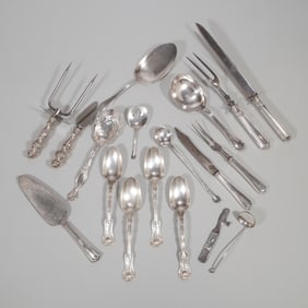 (18pc) MIXED STERLING SILVER SERVING PIECES