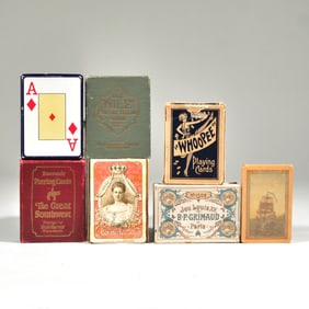 (7pc) EARLY ANTIQUE PLAYING CARD DECKS