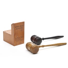 (3pc) AUCTIONEER'S GAVELS & BLOCK