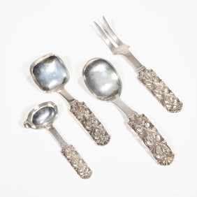 (4pc) "800" SILVER SERVING PIECES