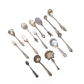 (14pc) MISC. SILVER SPOONS