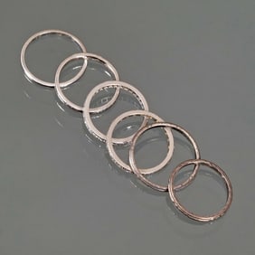 (6pc) PLATINUM RINGS & TWO STERLING BANDS