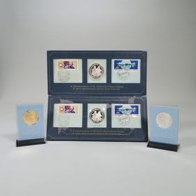 (6pc) AMERICAN SILVER COMMEMORATIVE SPACE MEDALS