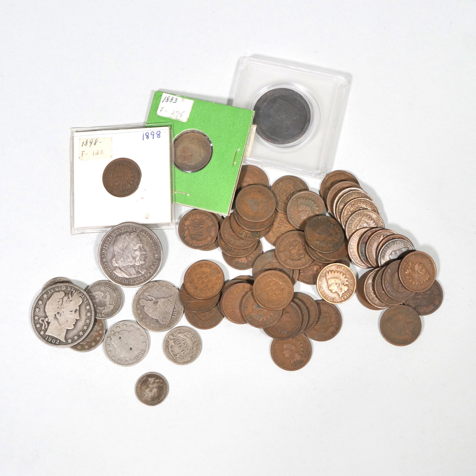 INDIAN HEAD PENNIES & EARLY AMERICAN COINS (1 of 9)