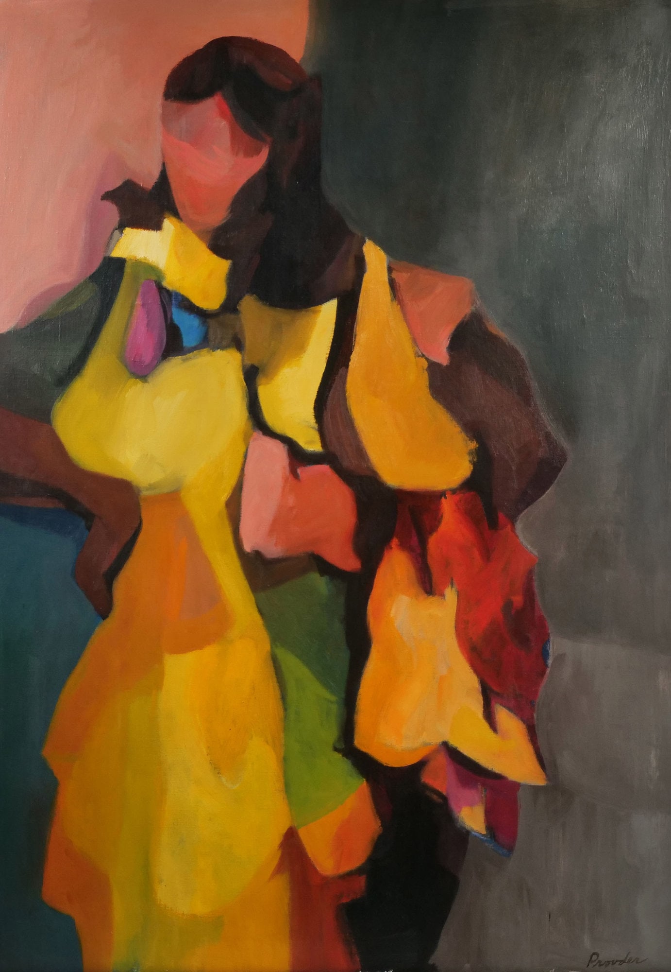 ABSTRACT OIL PAINTING SIGNED "PROUDER" (1 of 9)