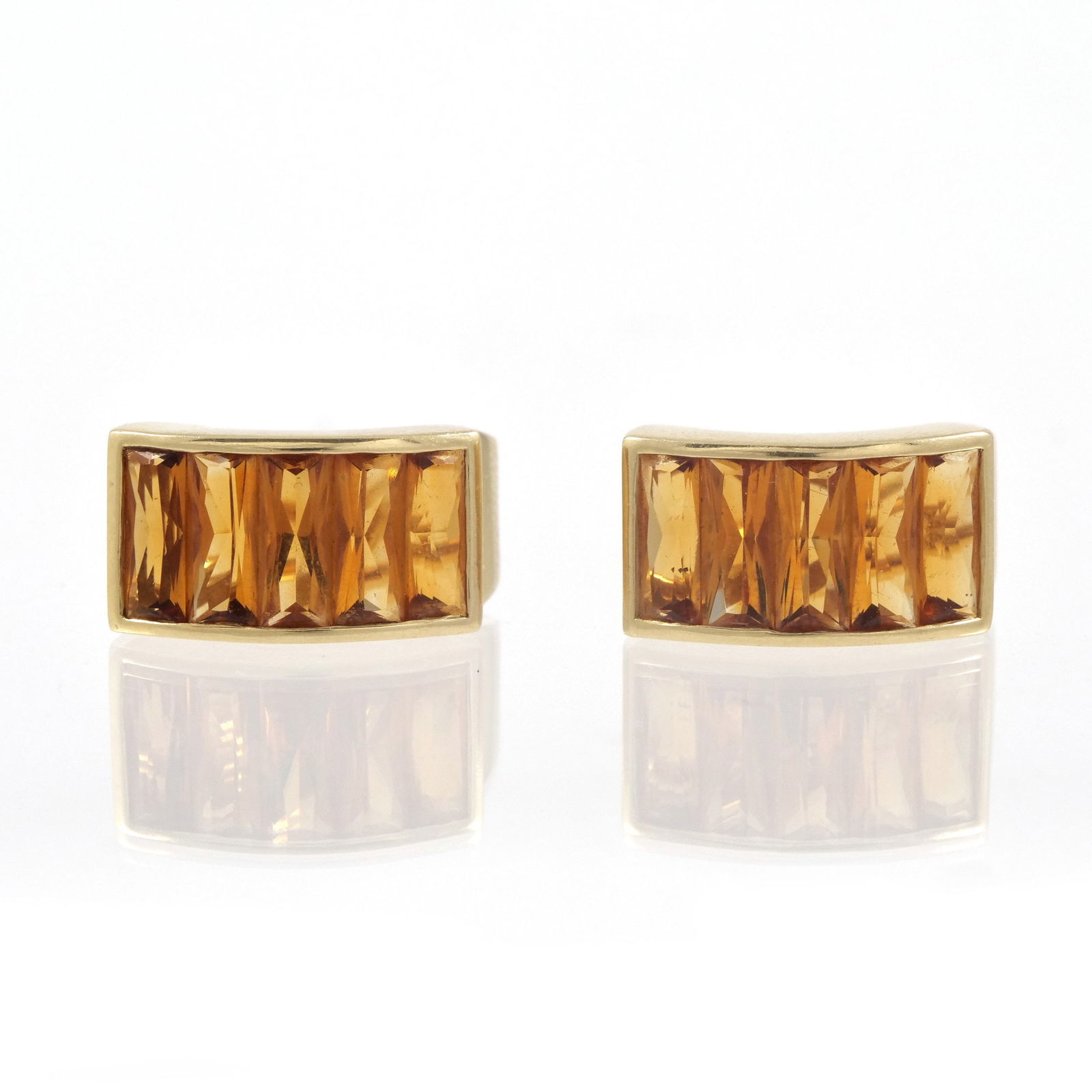 PAIR CITRINE & 18K GOLD EARRINGS (1 of 7)