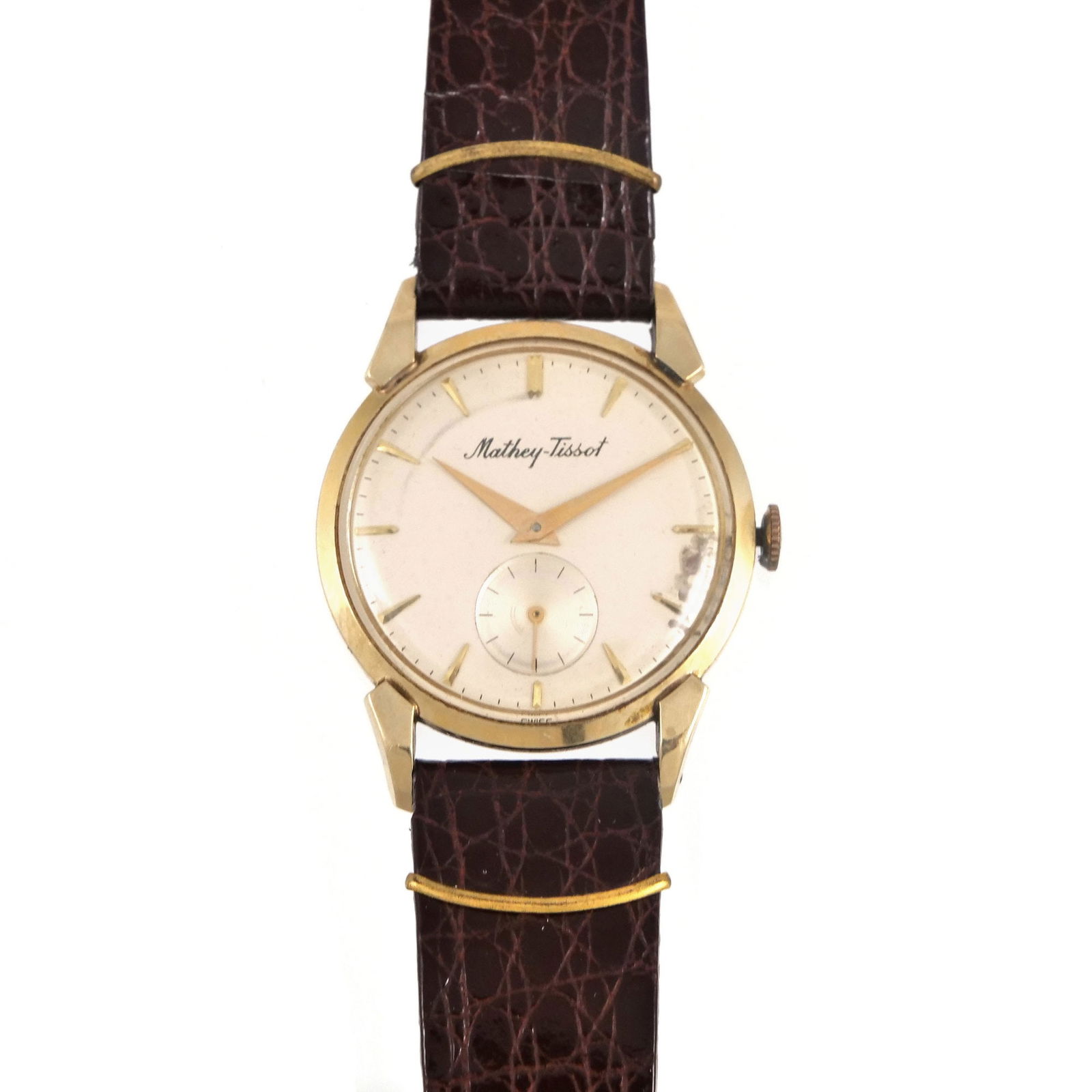 GENTLEMAN'S MATHEY TISSOT 14K GOLD WRISTWATCH (1 of 6)