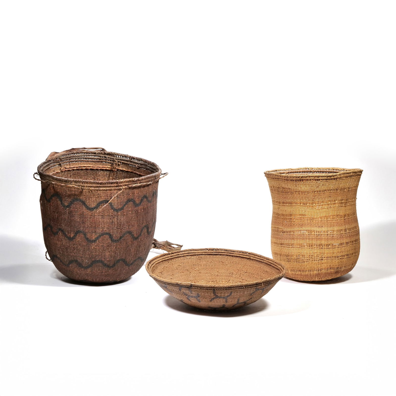 (3pc) ANTIQUE WOVEN YANOMAMI BASKETS (1 of 13)