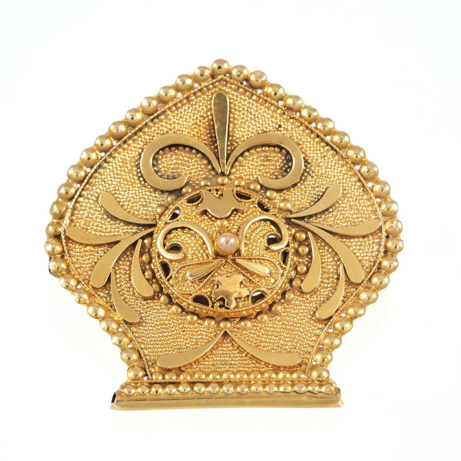 ANTIQUE SHIELD FORM 14K GOLD BROOCH (1 of 4)