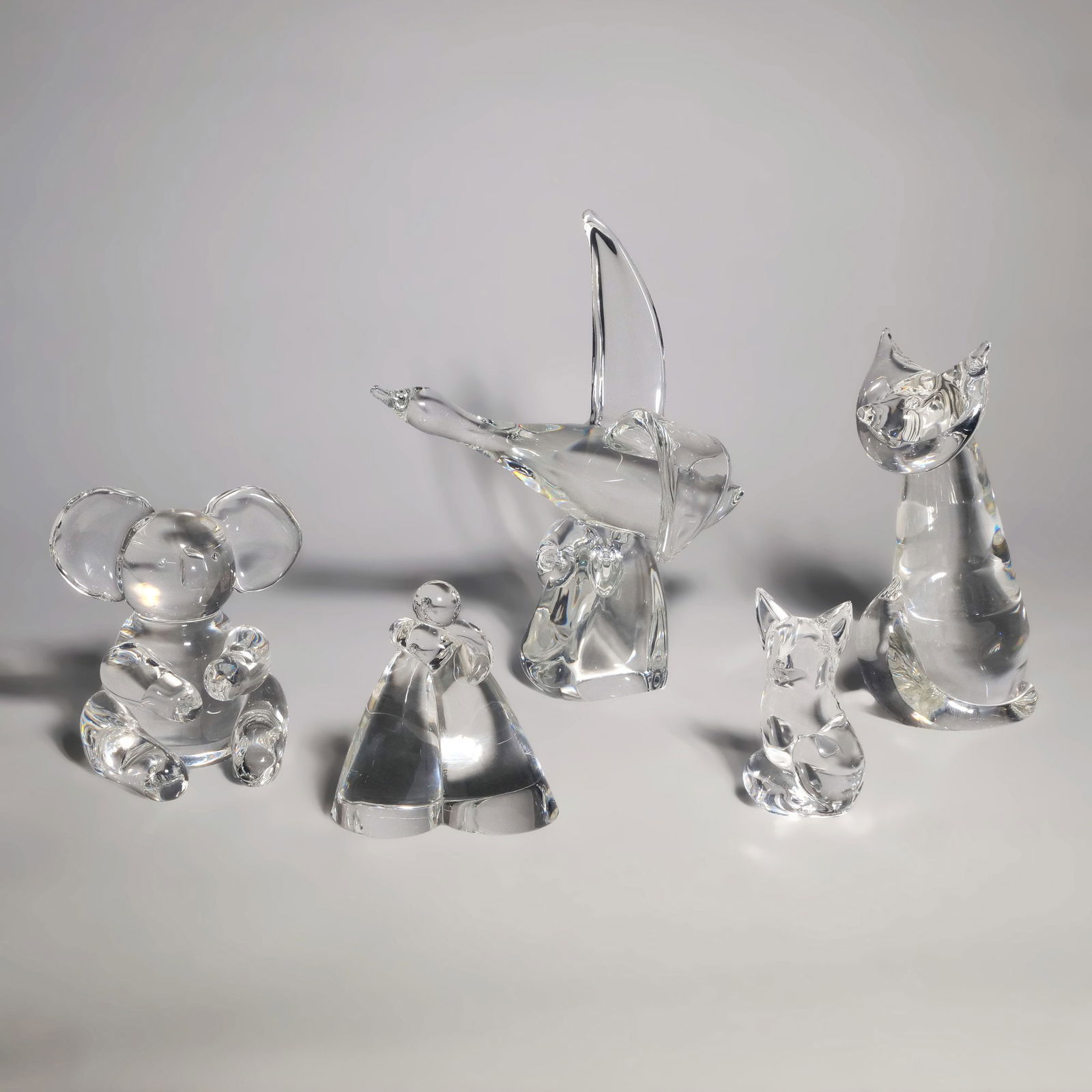 (5pc) STEUBEN CRYSTAL GLASS ANIMAL FIGURINES (1 of 16)