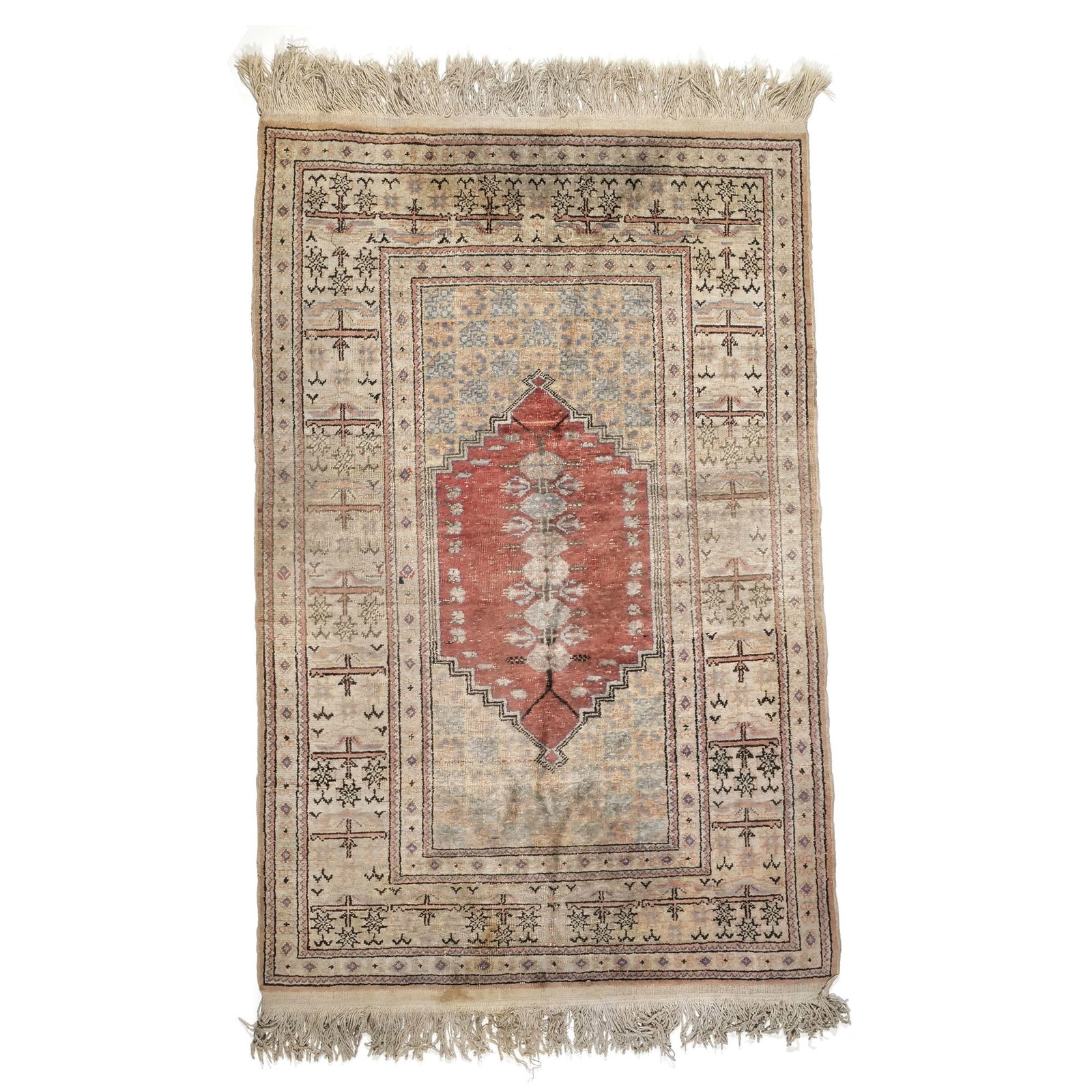 ANATOLIAN (TURKISH) HAND-KNOTTED WOOL PRAYER RUG (1 of 8)