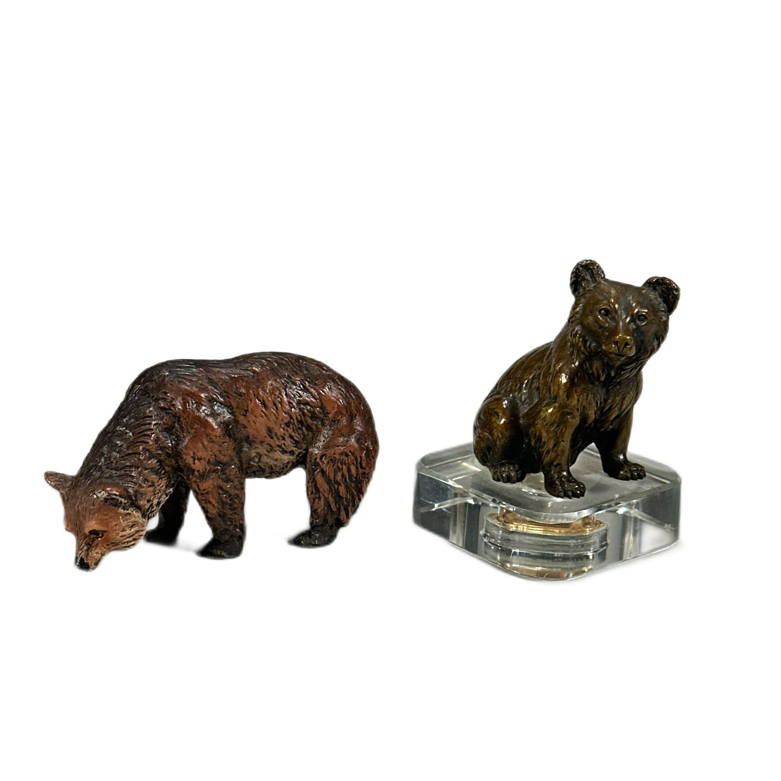 (2pc) AUSTRIAN BRONZE BEAR FIGURES, INCLUDING ONE COLD PAINTED (1 of 15)