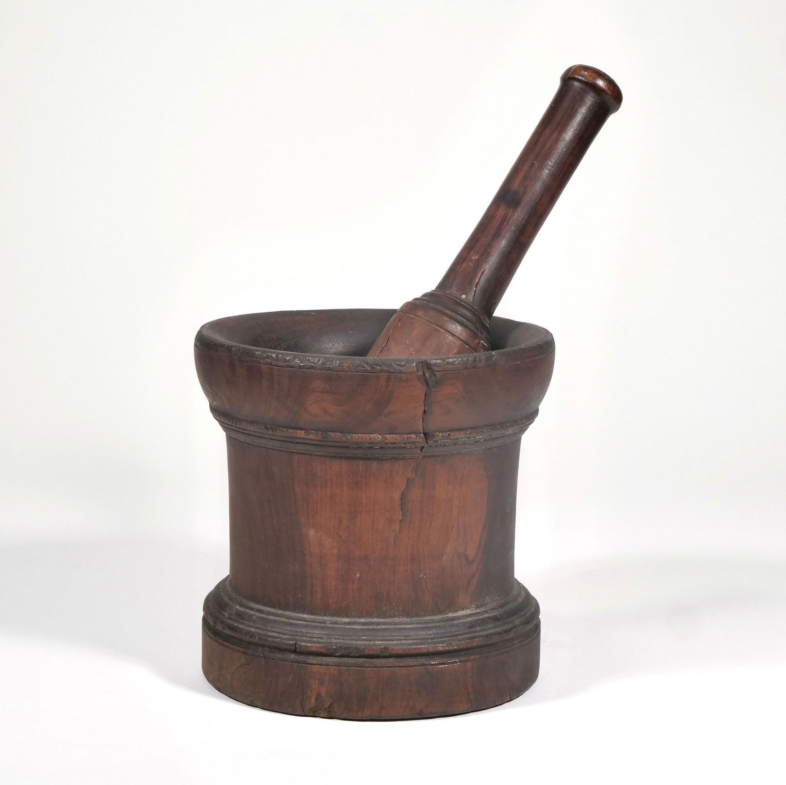 HEAVY WOODEN MORTAR & PESTLE (1 of 7)