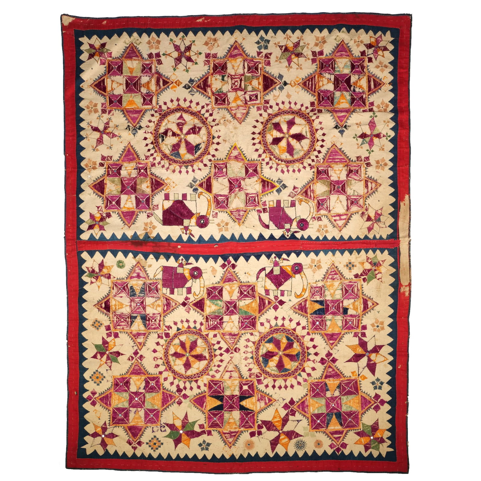 SILK EMBROIDERED APPLIQUE BULLOCK COVER (1 of 12)