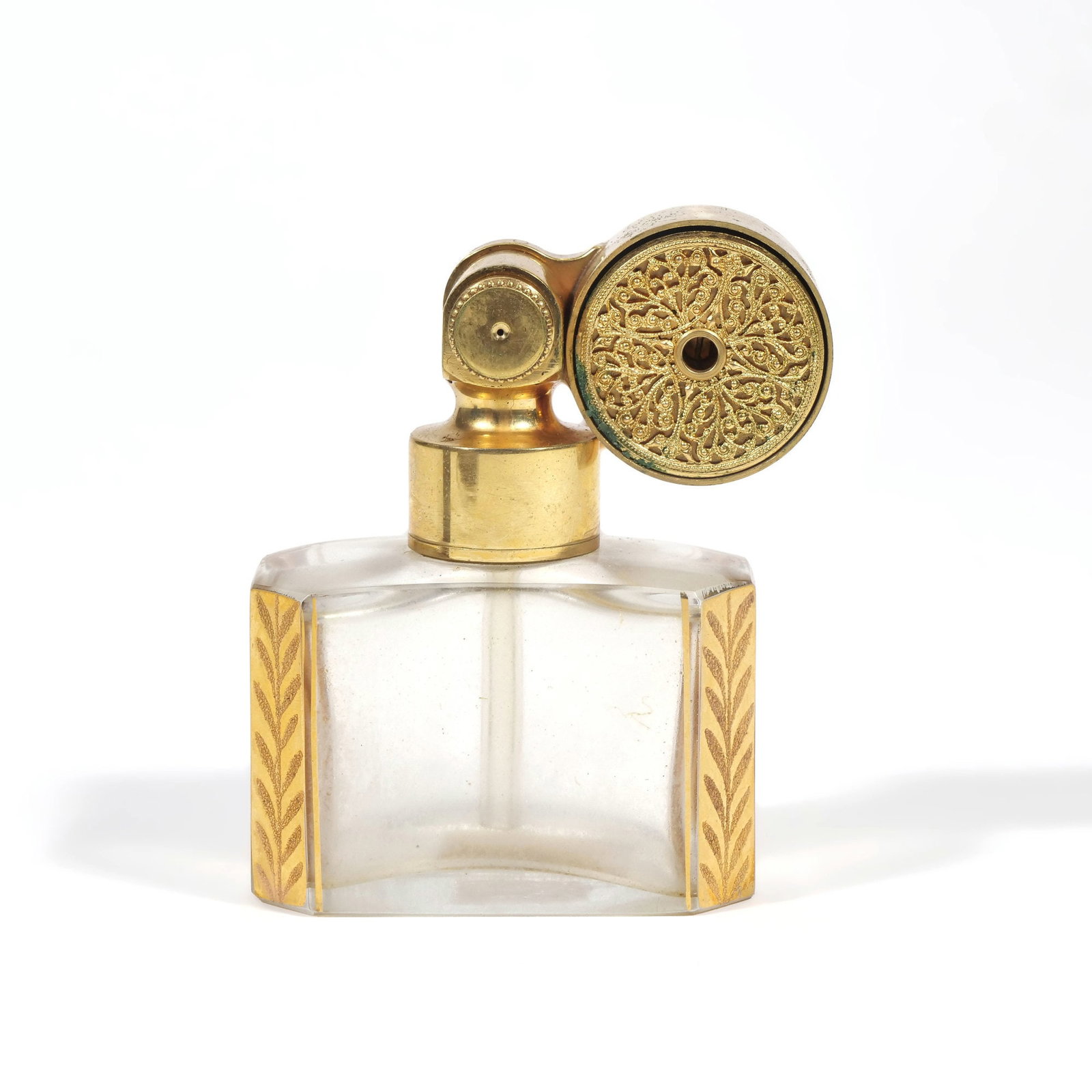 MARCEL FRANCK GILT-MOUNTED PERFUME ATOMIZER WITH CASE (1 of 8)