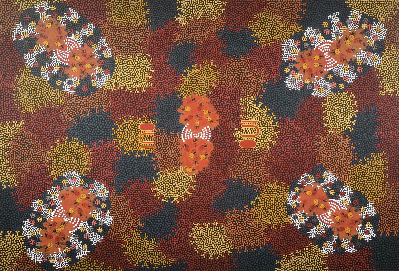 AN ABORIGINAL OIL PAINTING ON CANVAS (1 of 13)