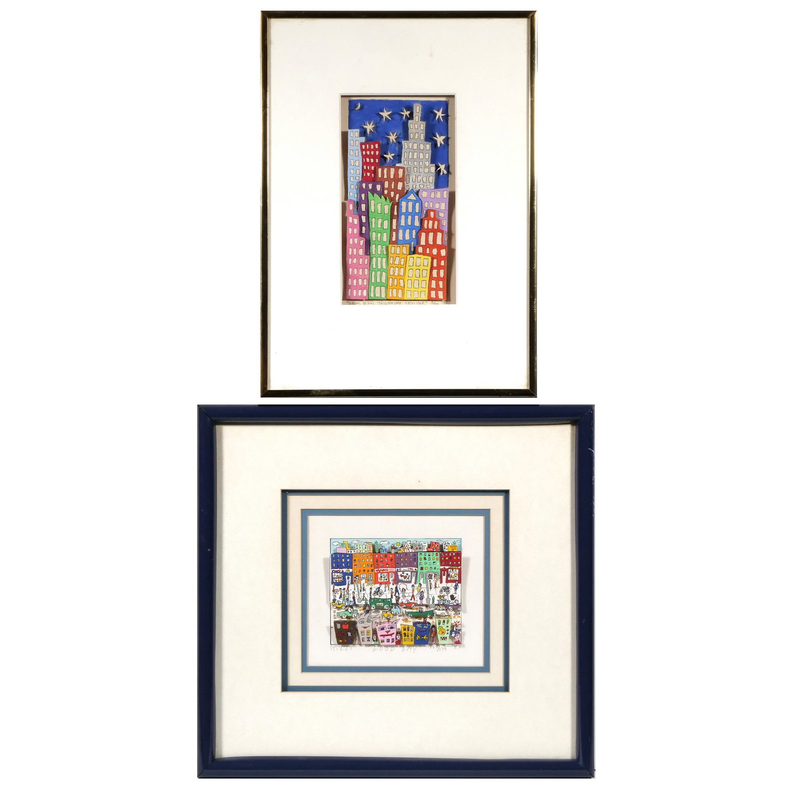 (2pc) JAMES RIZZI (AMERICAN, 1950-2011) CUT LITHOGRAPHS (1 of 10)