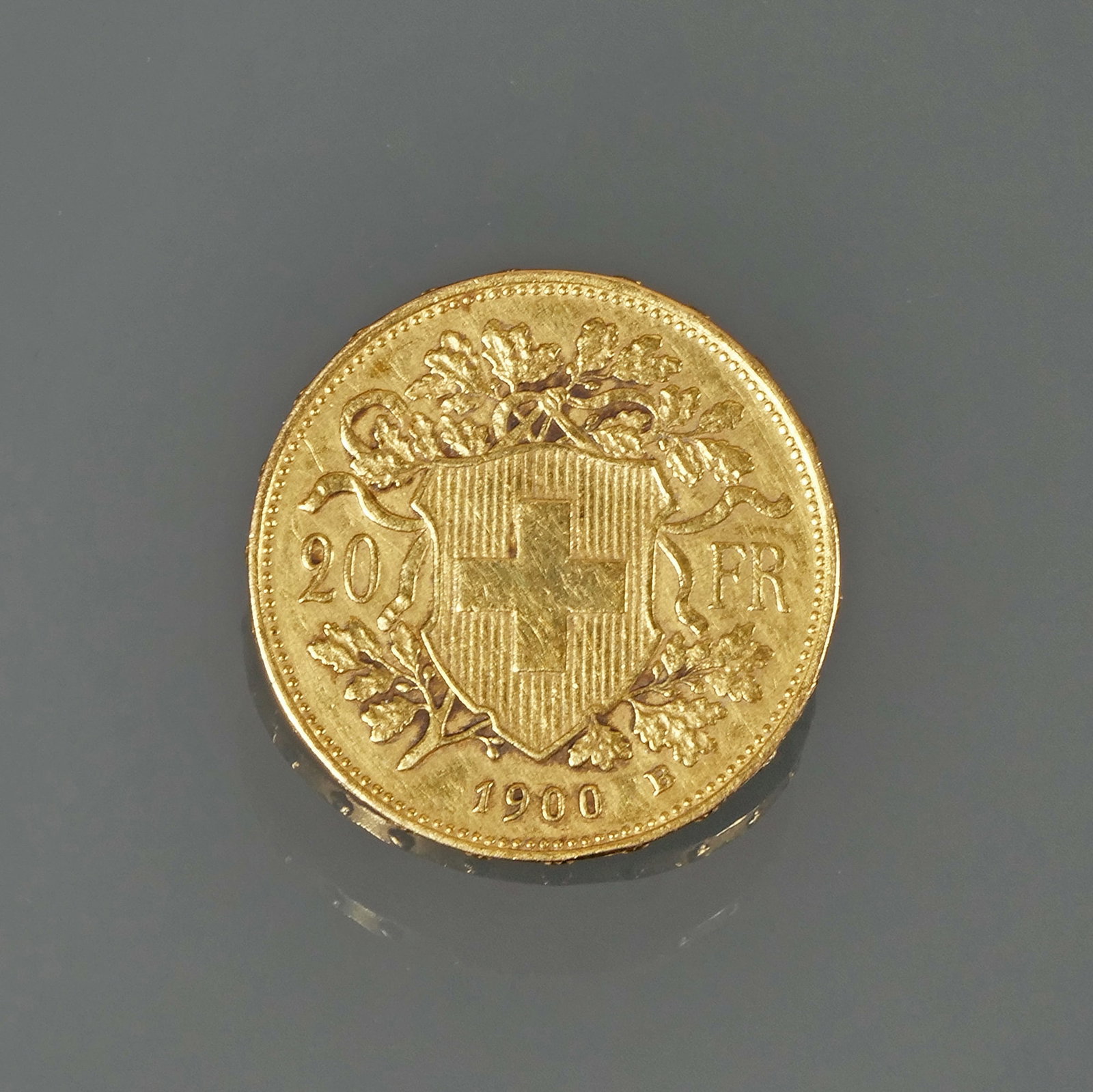 1900 SWISS 20 FRANC GOLD COIN PIN (1 of 3)