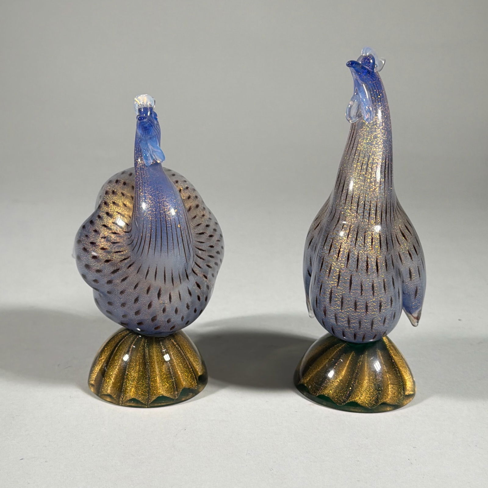 ARCHIMEDE SEGUSO (Italian, 1909-1999) MURANO GLASS HEN FIGURE PAIR (1 of 6)