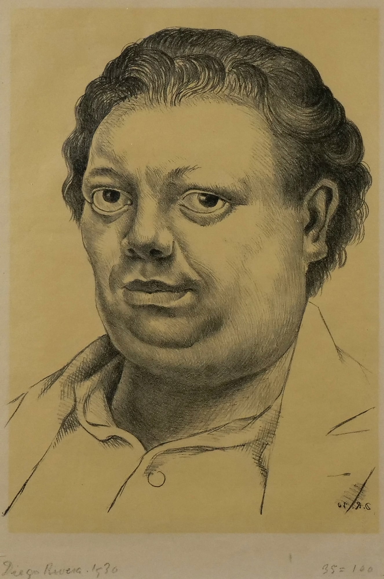 DIEGO RIVERA (MEXICAN, 1886-1957) SELF PORTRAIT LITHOGRAPH (1 of 11)