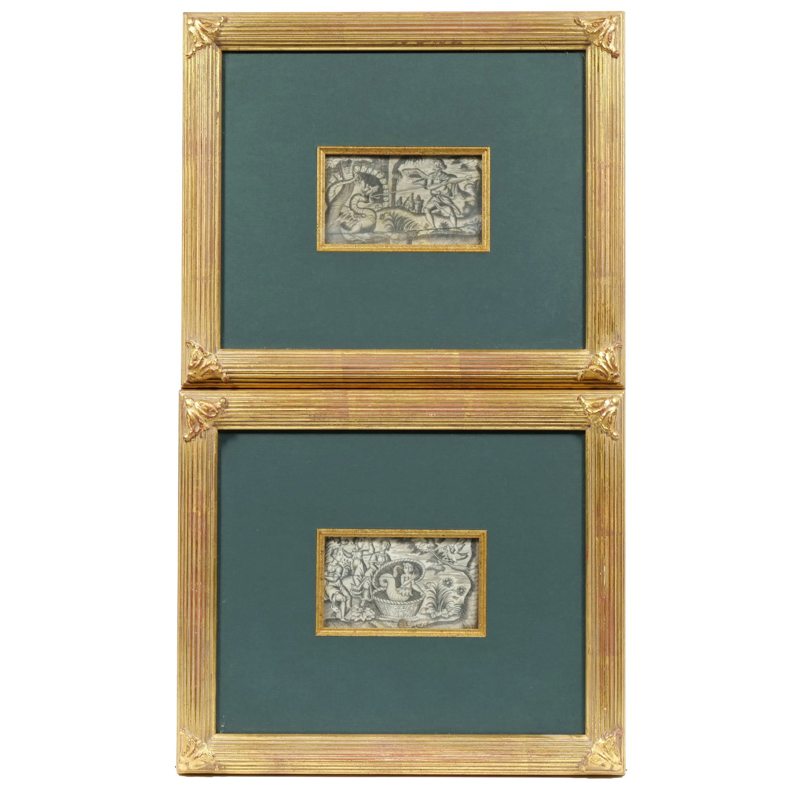 (2pc) PAIR EUROPEAN SCHOOL 'GRAND TOUR' CARVINGS ON BONE (1 of 10)
