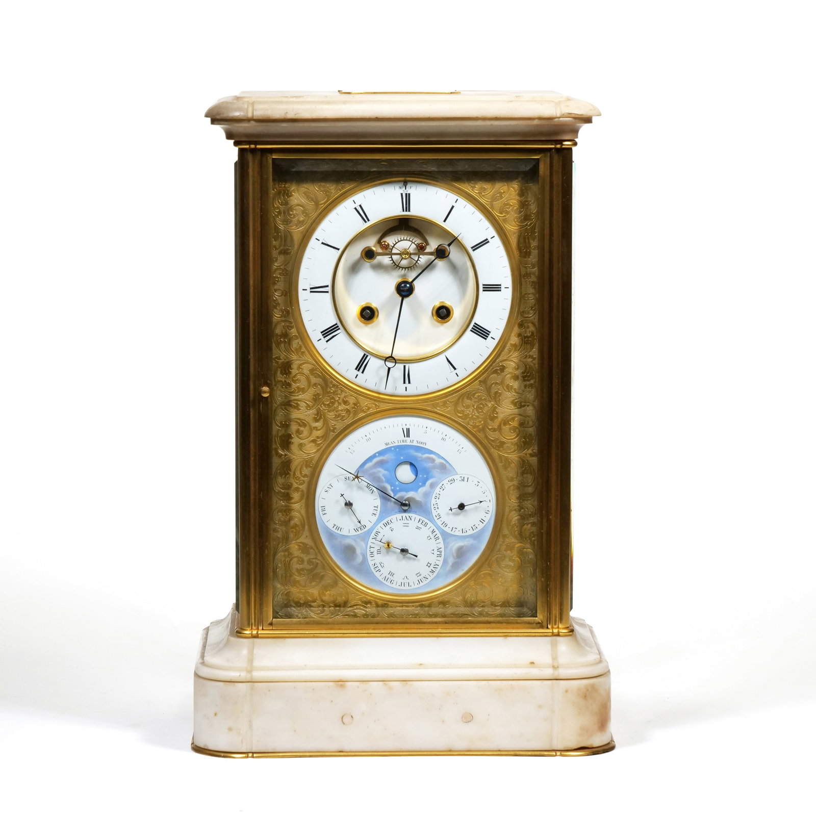 ACHILLE BROCOT (1817-1878) FRENCH PERPETUAL CALENDAR SHELF CLOCK (1 of 19)