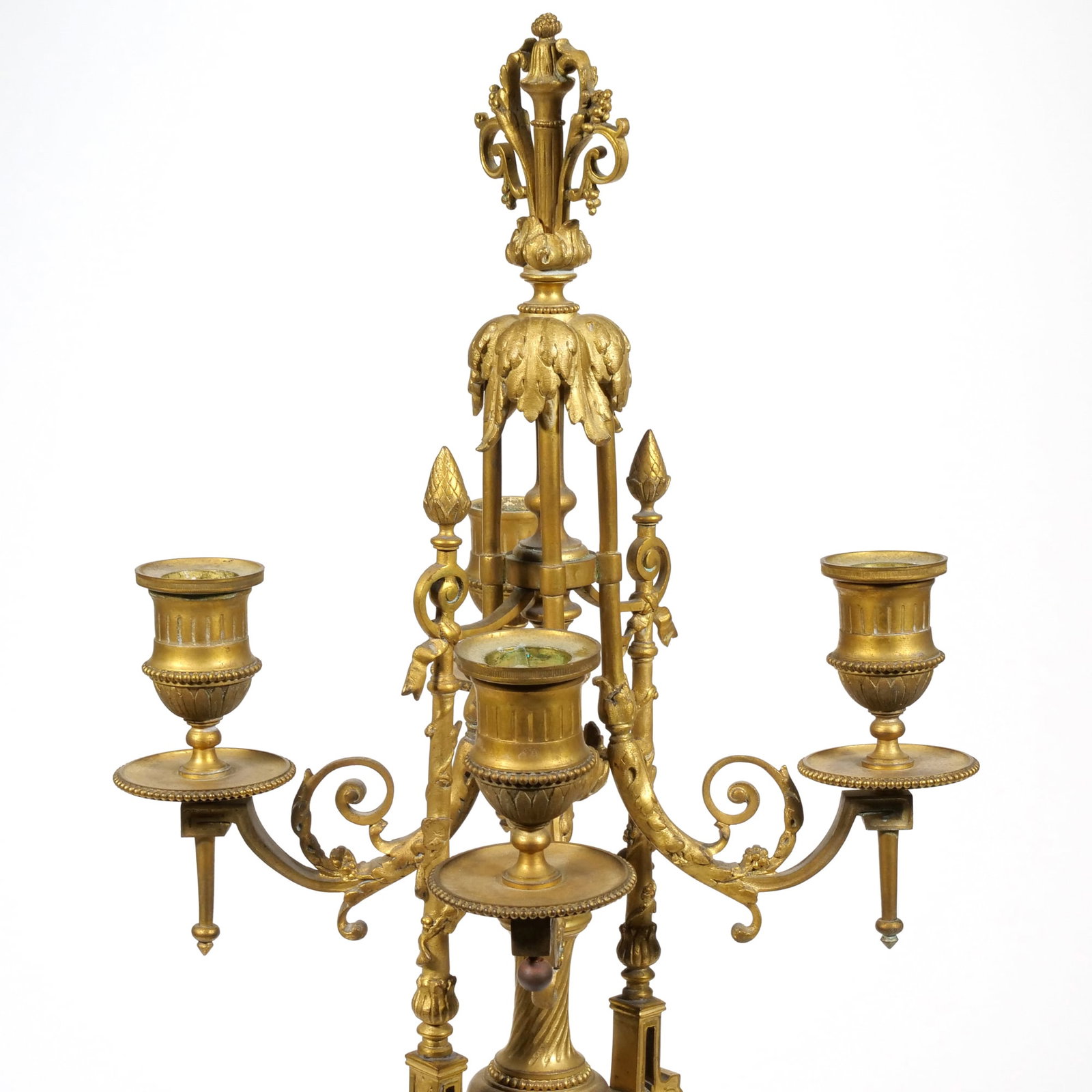 PAIR DORE BRONZE 4 LIGHT CANDELABRA - 10