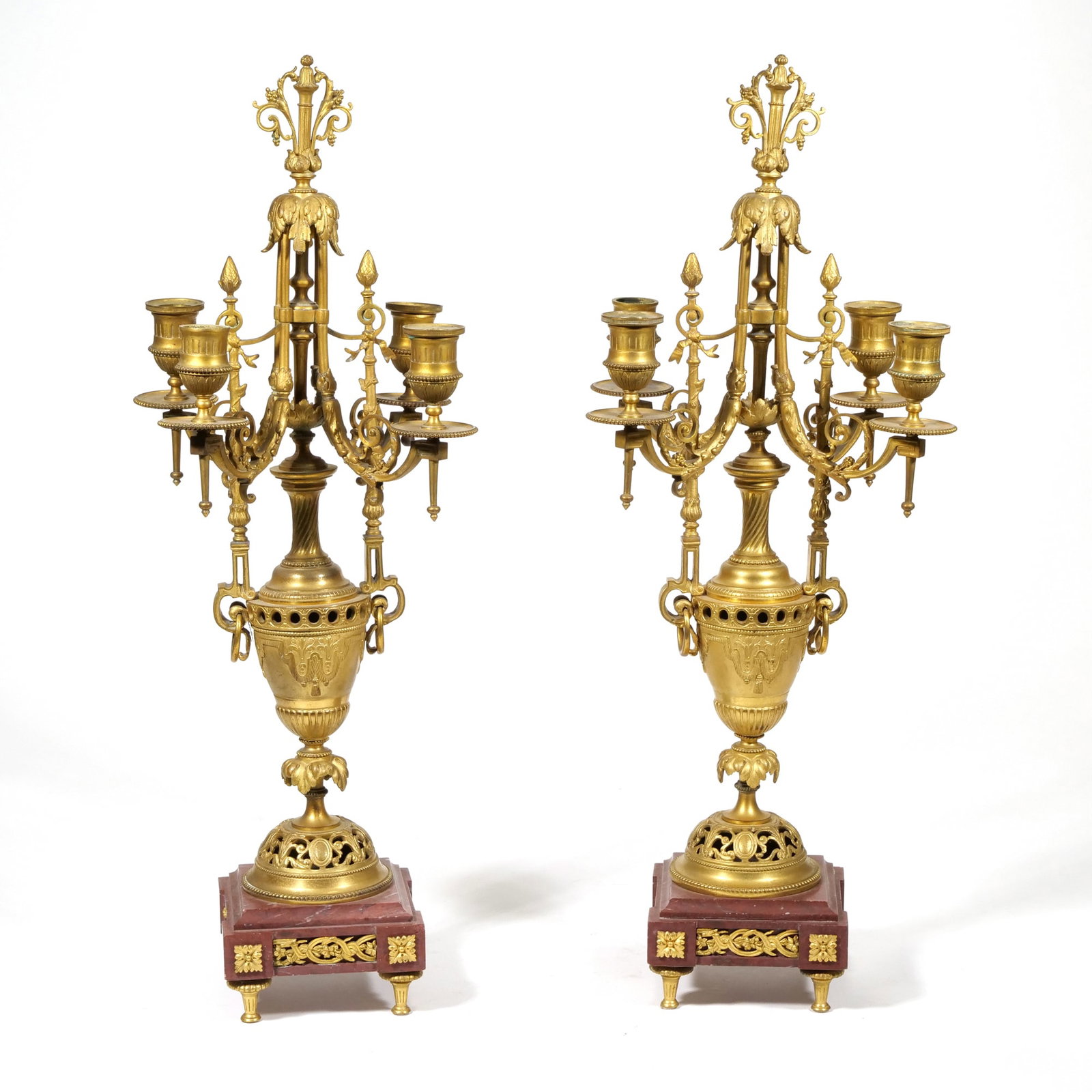 PAIR DORE BRONZE 4 LIGHT CANDELABRA (1 of 14)