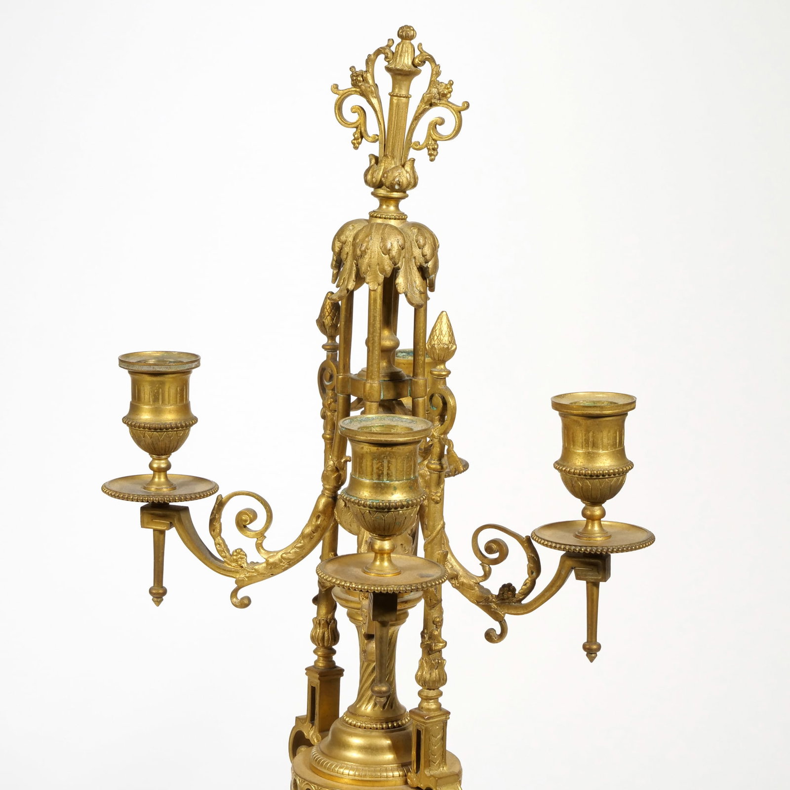 PAIR DORE BRONZE 4 LIGHT CANDELABRA - 4