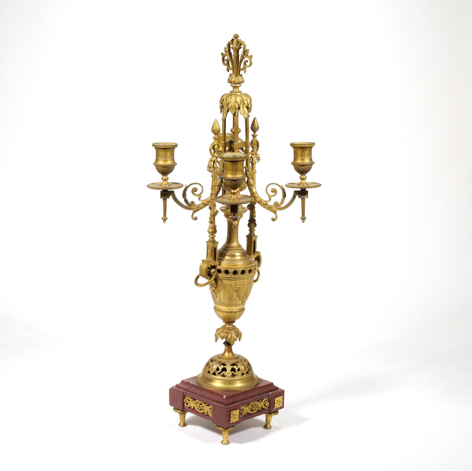 PAIR DORE BRONZE 4 LIGHT CANDELABRA - 9