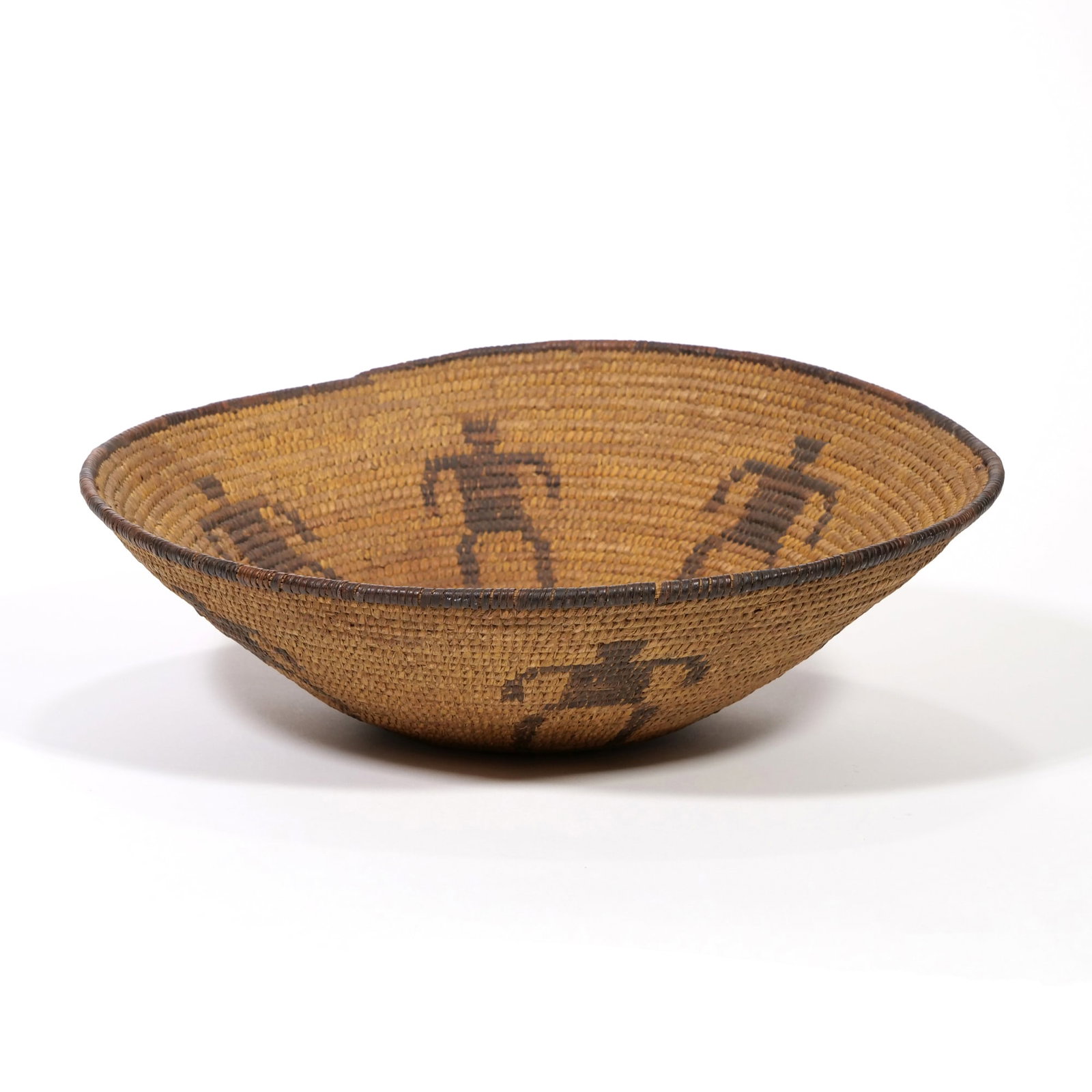 APACHE / YAVAPAI COILED BASKET WITH ANTHROPOMORPHIC FIGURES (1 of 7)