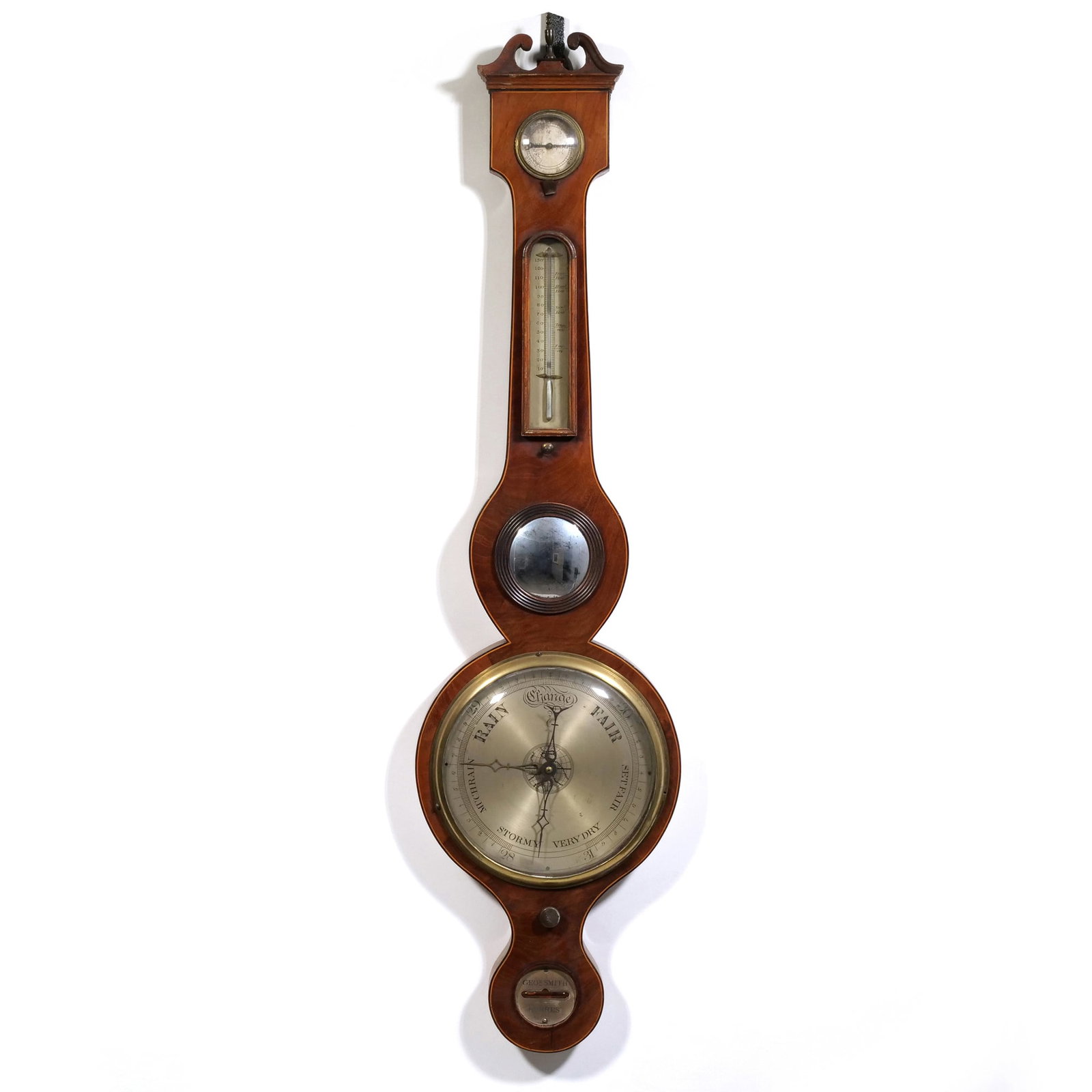 GEORGE E. SMITH (SCOTTISH, 19TH C.) MAHOGANY BANJO BAROMETER (1 of 11)