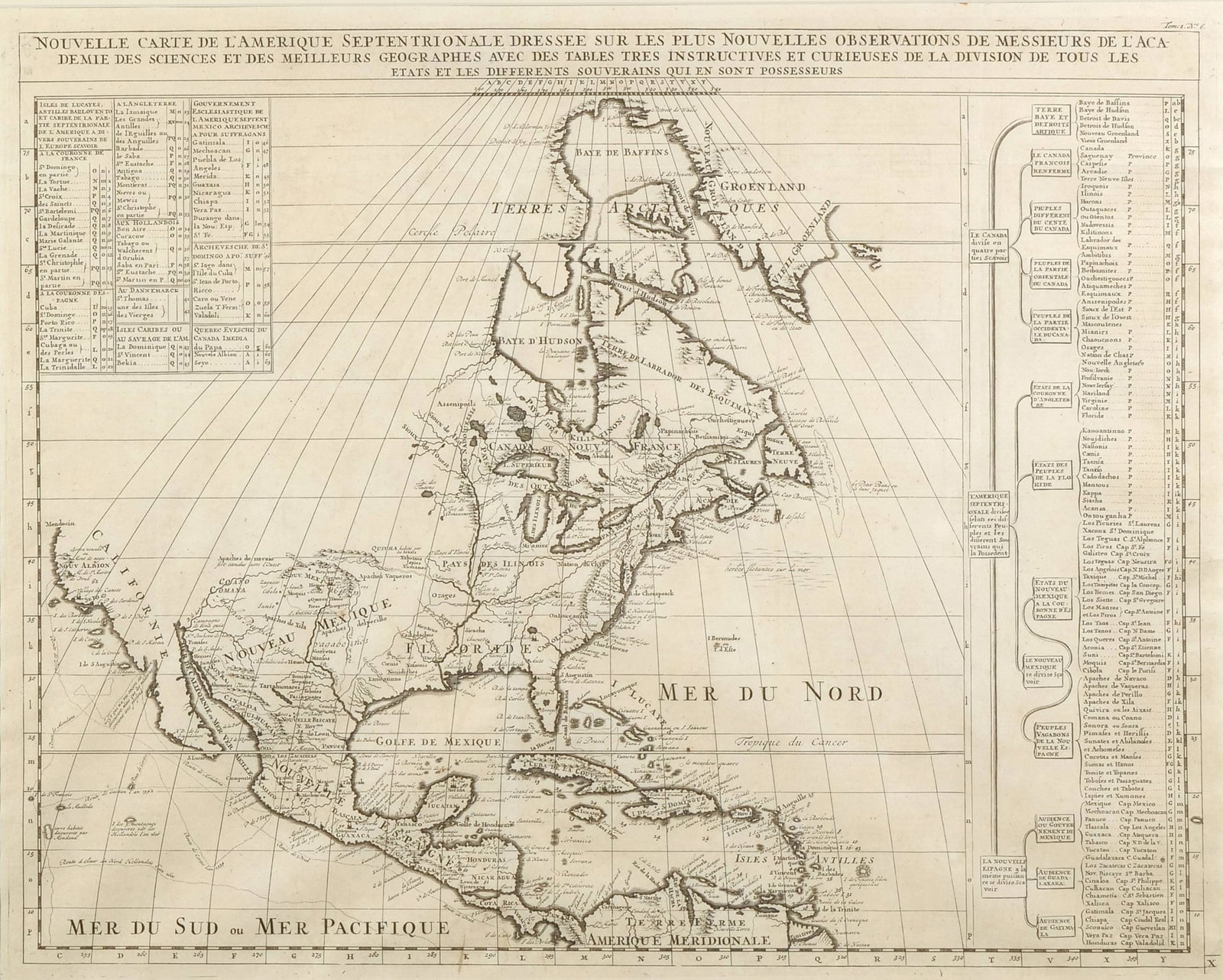 HENRI ABRAHAM CHATELAIN (FRANCE, 1684 - 1743), MAP OF NORTH AMERICA (1 of 8)
