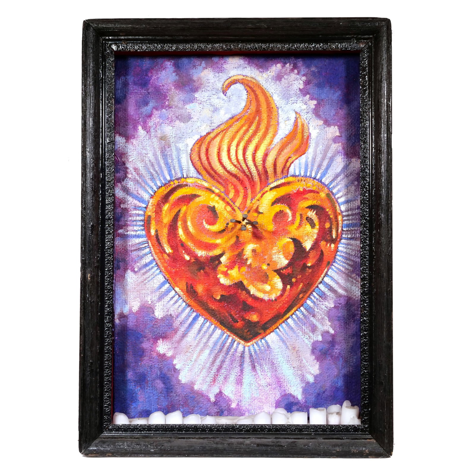 AMERICAN/MEXICAN FOLK ART (20TH/21ST CENTURY) MIXED MEDIA HEART DIORAMA (1 of 7)