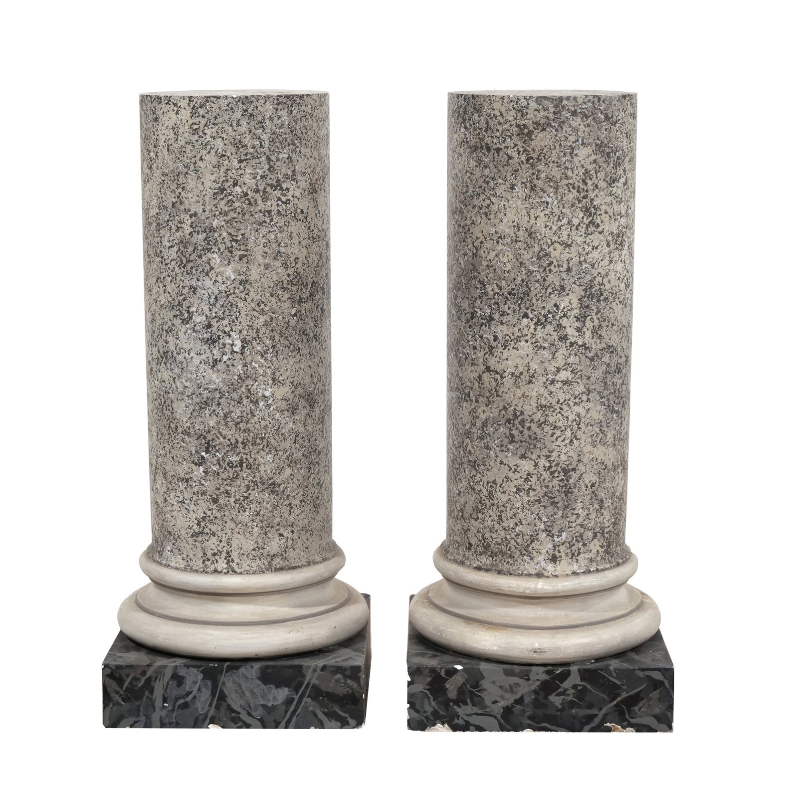 PAIR OF FAUX MARBLE COMPOSITION PEDESTALS (1 of 16)