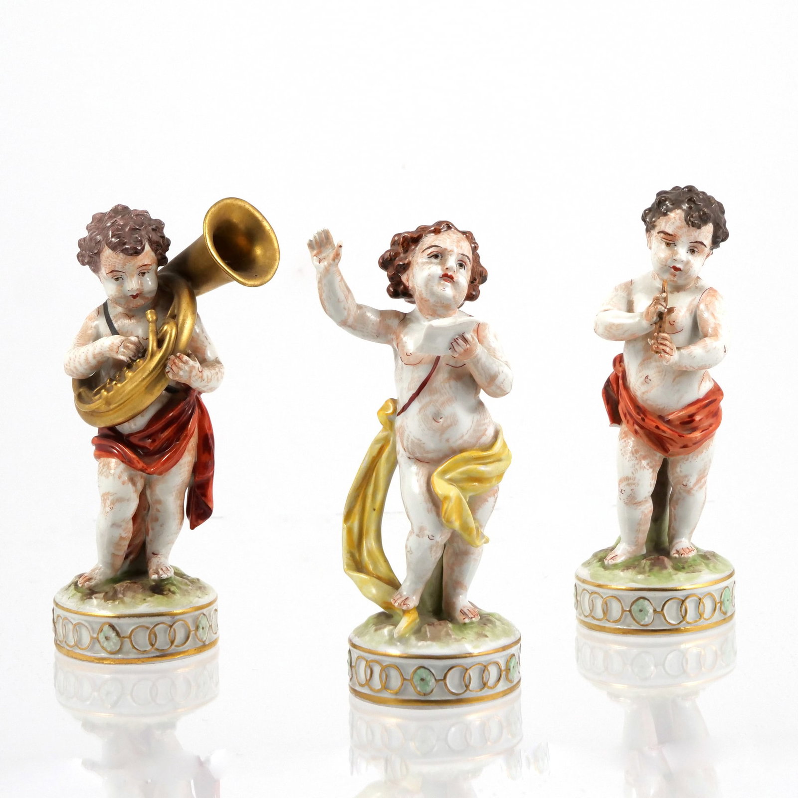 (3pc) CAPODIMONTE PORCELAIN CHERUB FIGURINES (1 of 13)