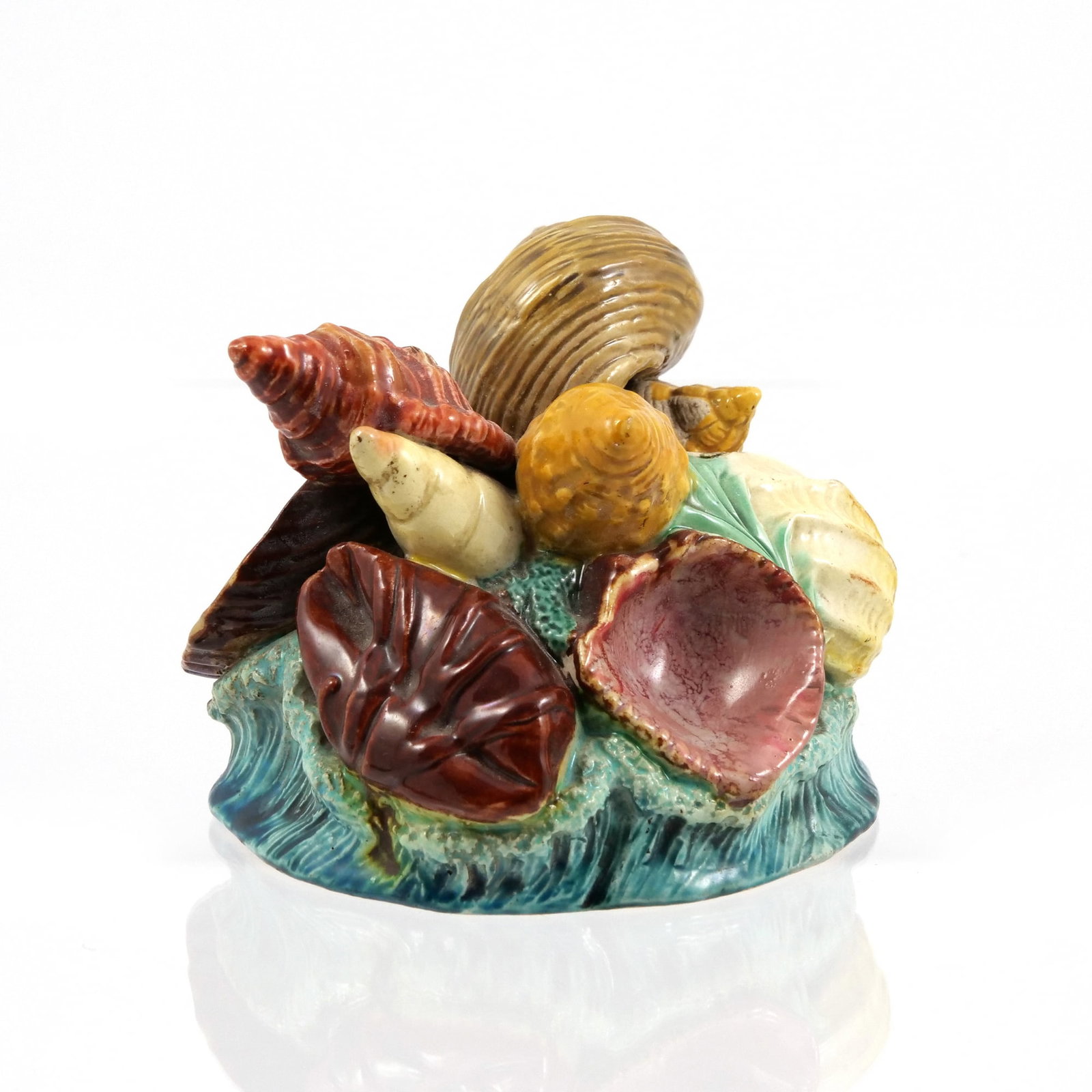 (2pc) GLAZED CERAMIC SHELLS - 8