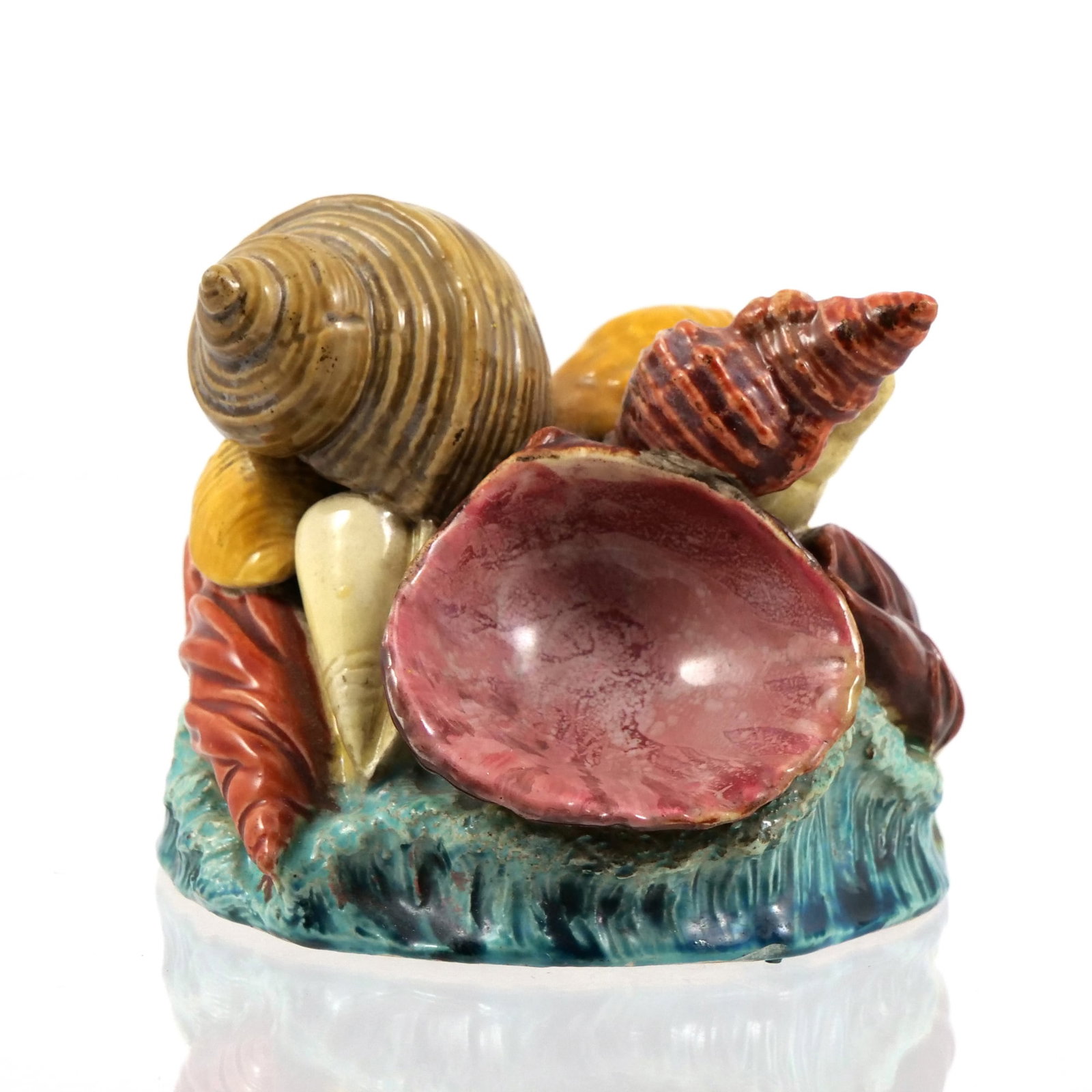 (2pc) GLAZED CERAMIC SHELLS - 9