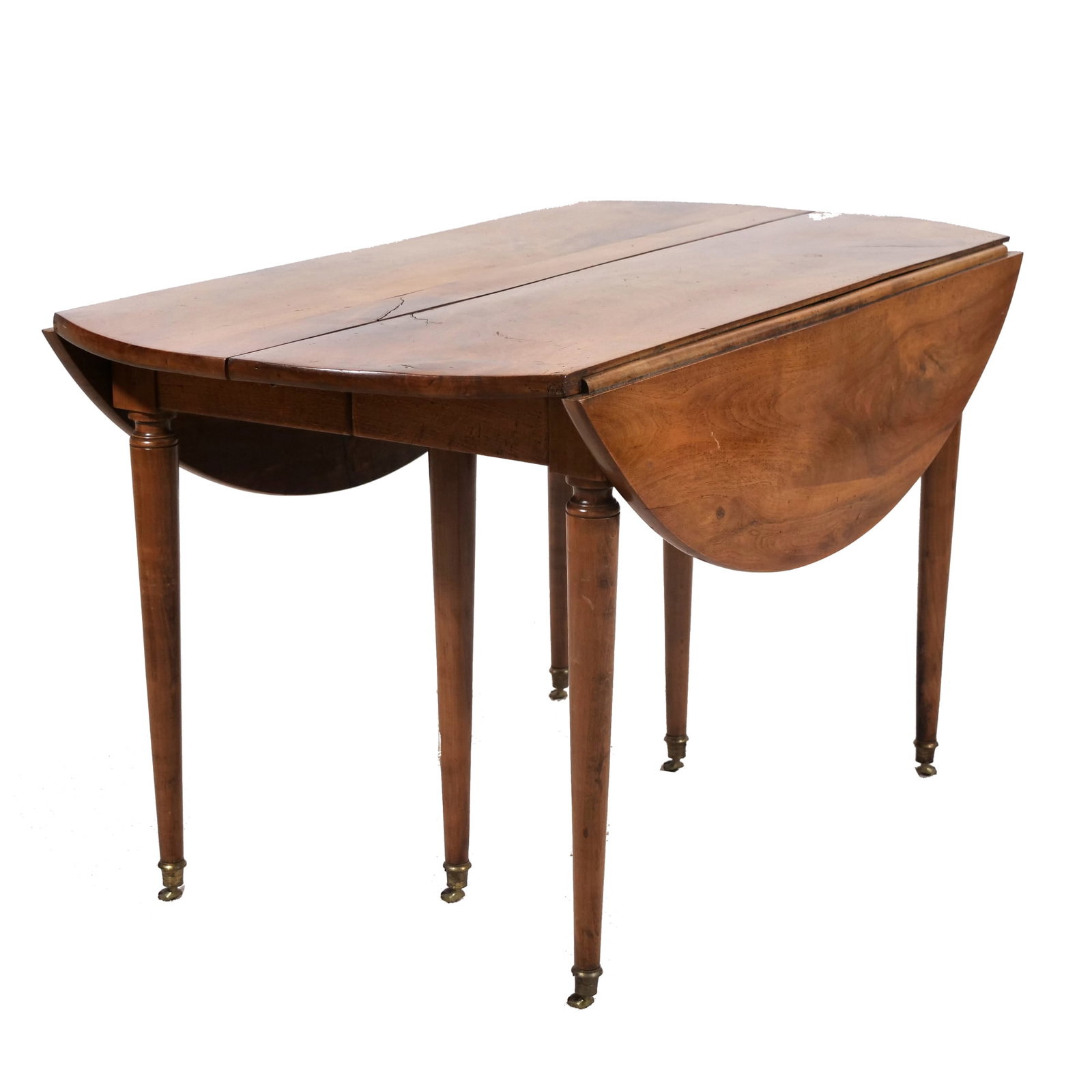 DIRECTOIRE STYLE WALNUT DROP-LEAF EXTENSION DINING TABLE (1 of 9)